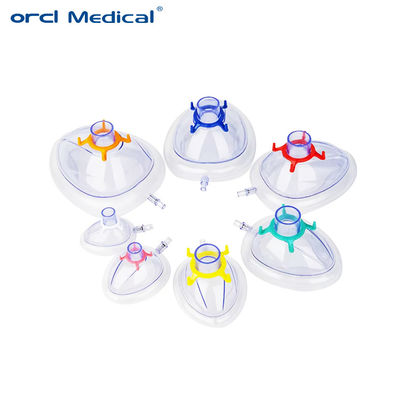 Máscara de anestesia de silicona de uso médico desechable para adultos, bebés y recién nacidos de PVC con válvula de control
