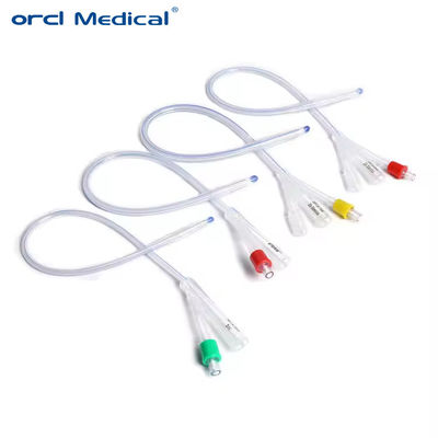 Catéter de orina de estilo caliente desechable estéril 100% de silicona de 3 vías tipo estándar de foley catéter de silicona
