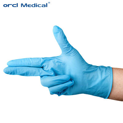 Guantes de examen de nitrilo desechables azules / negros sin látex para uso médico