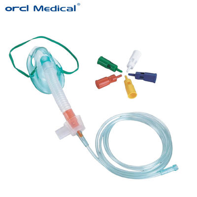 Máscara de oxígeno de ventilación sin re-respiración ajustable de PVC / máscara de ventilación múltiple con tubo de oxígeno