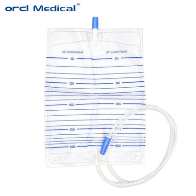 Productos desechables de plástico estéril para la urología Bolsas desechables para el drenaje de orina para adultos 2000 ml