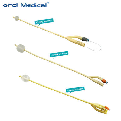 Catéter de dilatación de globo de tubo uretral desechable para uso médico de 2 vías y 3 vías de catéter de látex foley con recubrimiento de silicona