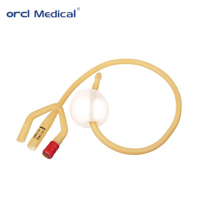 Catéter de Foley de látex desechable médico al por mayor de fábrica, amarillo, Fr6-30, con 2 vías y 3 vías